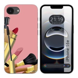 Funda Silicona para iPhone 16e (6.1) diseño Brochas Dibujos