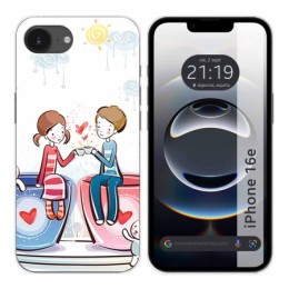 Funda Silicona para iPhone 16e (6.1) diseño Café Dibujos