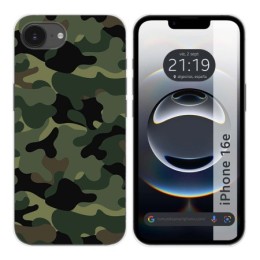 Funda Silicona para iPhone 16e (6.1) diseño Camuflaje Dibujos