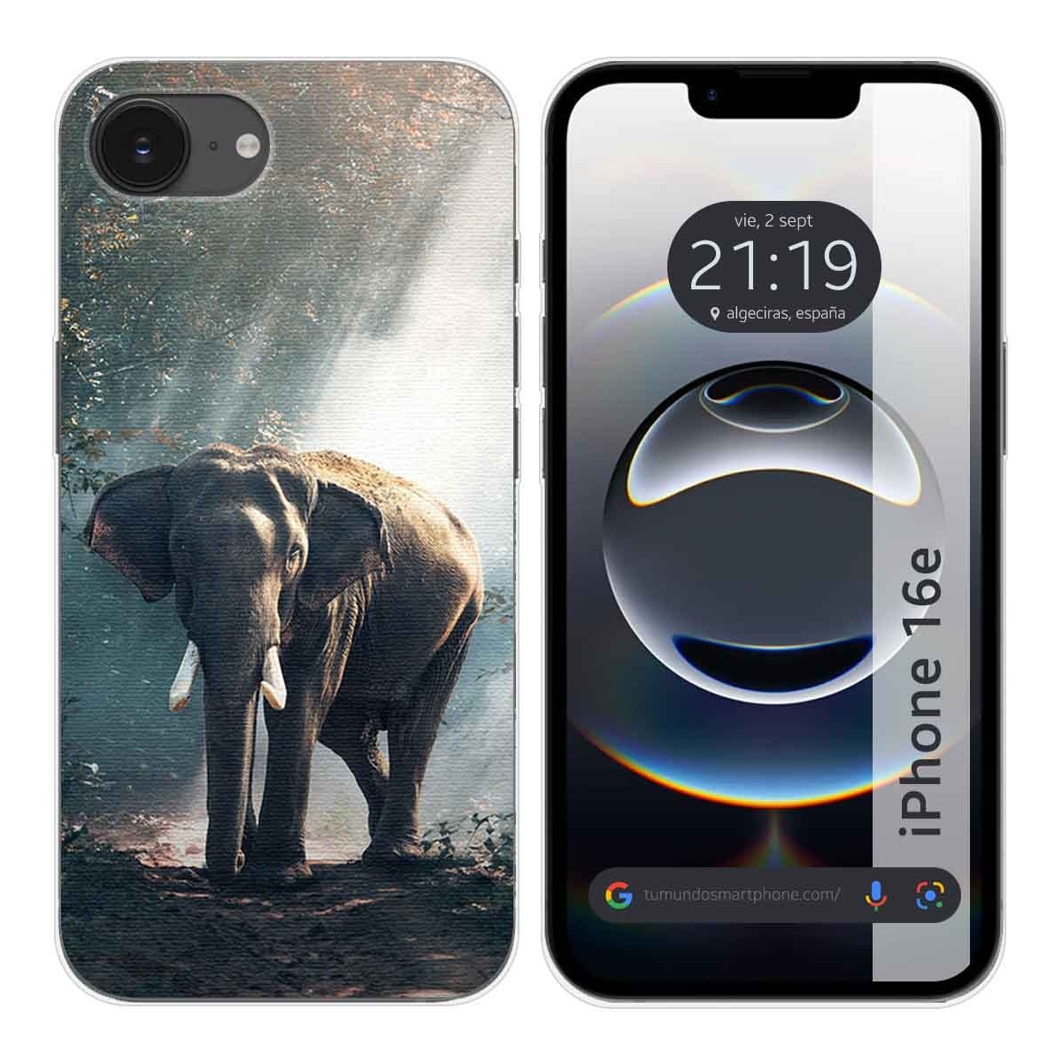 Funda Silicona para iPhone 16e (6.1) diseño Elefante Dibujos