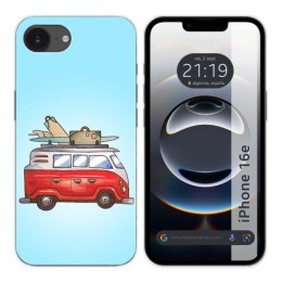 Funda Silicona para iPhone 16e (6.1) diseño Furgoneta Dibujos