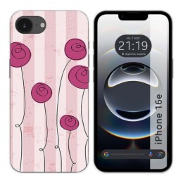 Funda Silicona para iPhone 16e (6.1) diseño Flores Vintage Dibujos