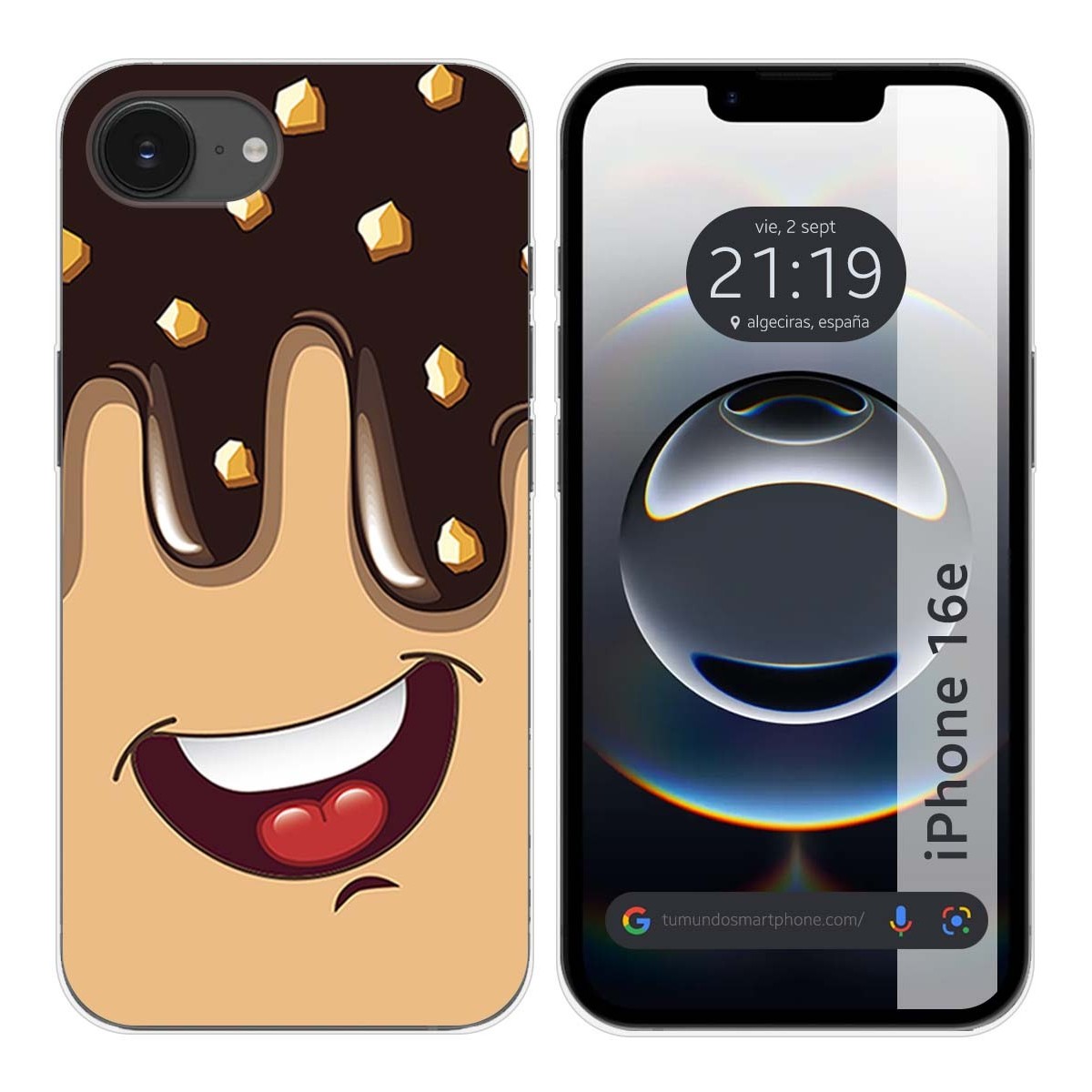 Funda Silicona para iPhone 16e (6.1) diseño Helado Chocolate Dibujos