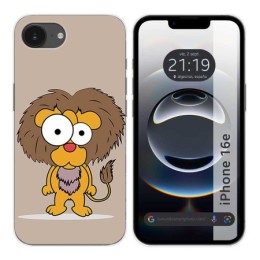 Funda Silicona para iPhone 16e (6.1) diseño Leon Dibujos