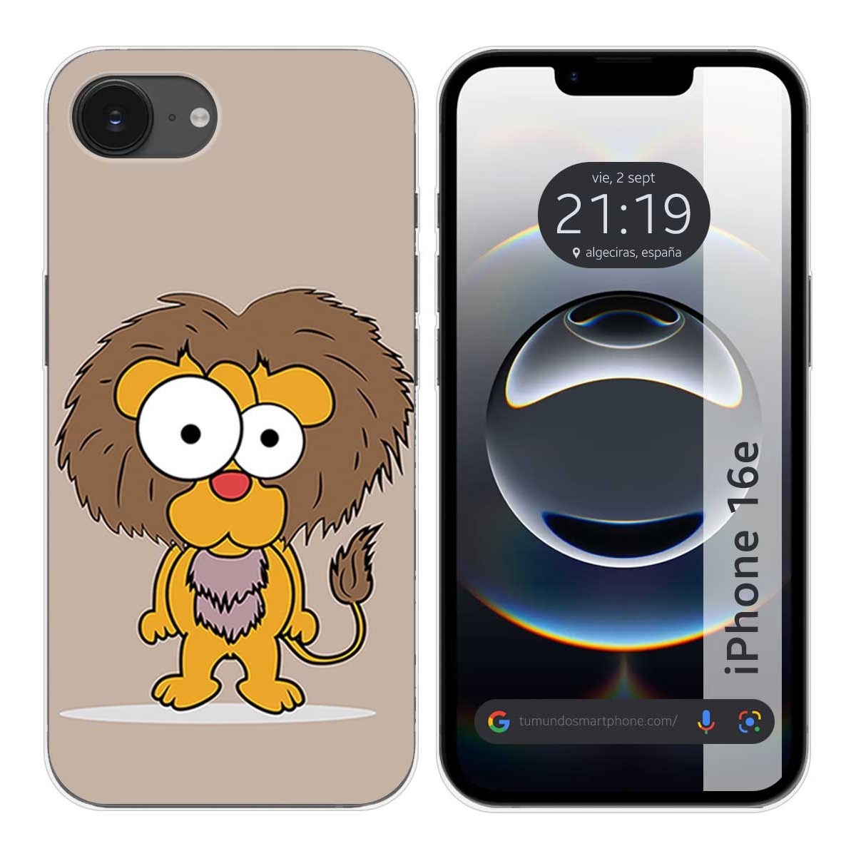 Funda Silicona para iPhone 16e (6.1) diseño Leon Dibujos