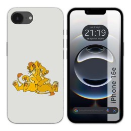 Funda Silicona para iPhone 16e (6.1) diseño Leones Dibujos