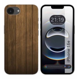 Funda Silicona para iPhone 16e (6.1) diseño Madera Dibujos