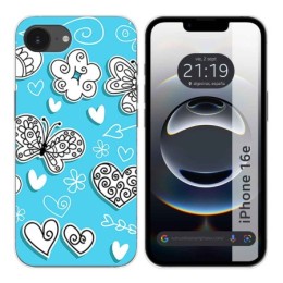 Funda Silicona para iPhone 16e (6.1) diseño Mariposas Dibujos