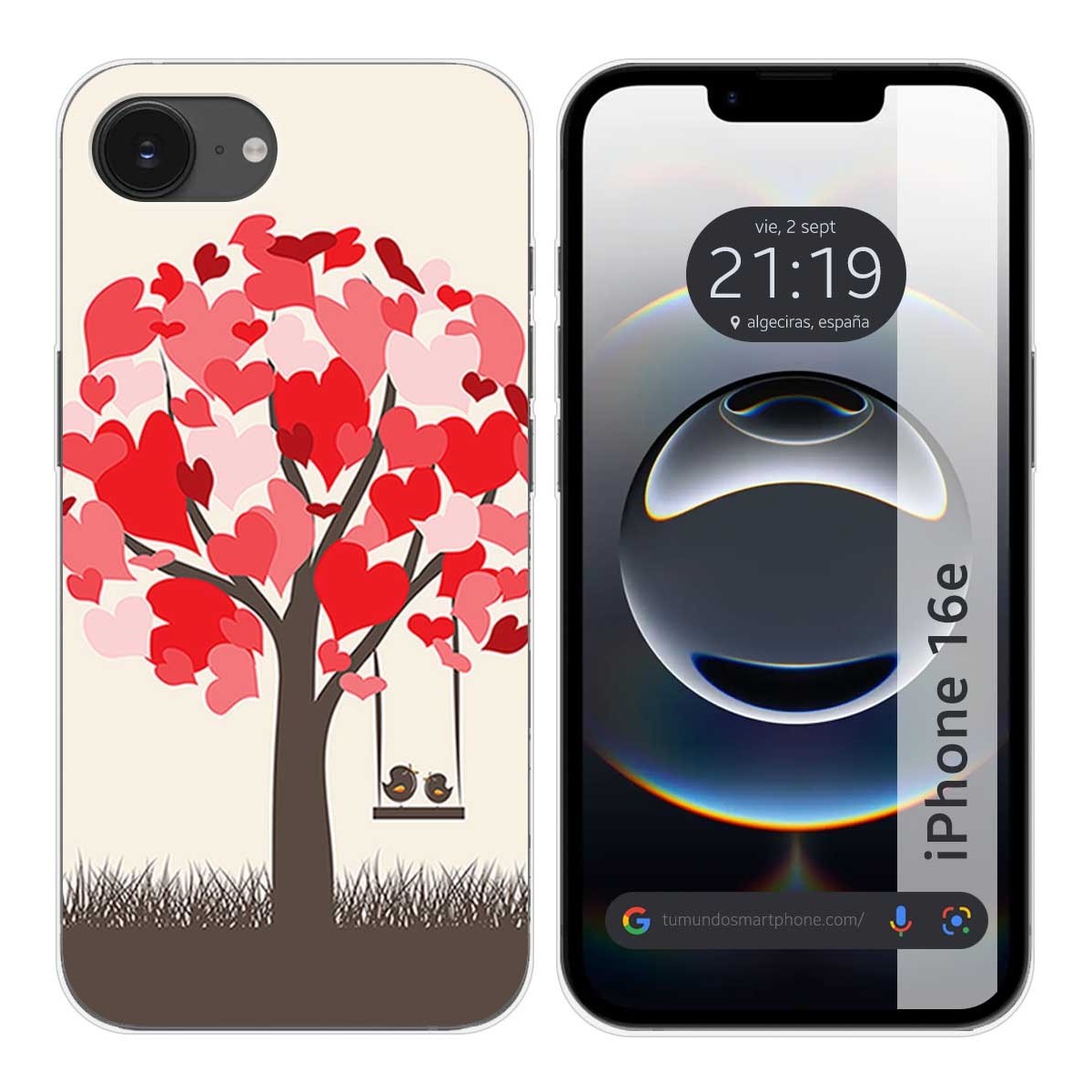 Funda Silicona para iPhone 16e (6.1) diseño Pajaritos Dibujos