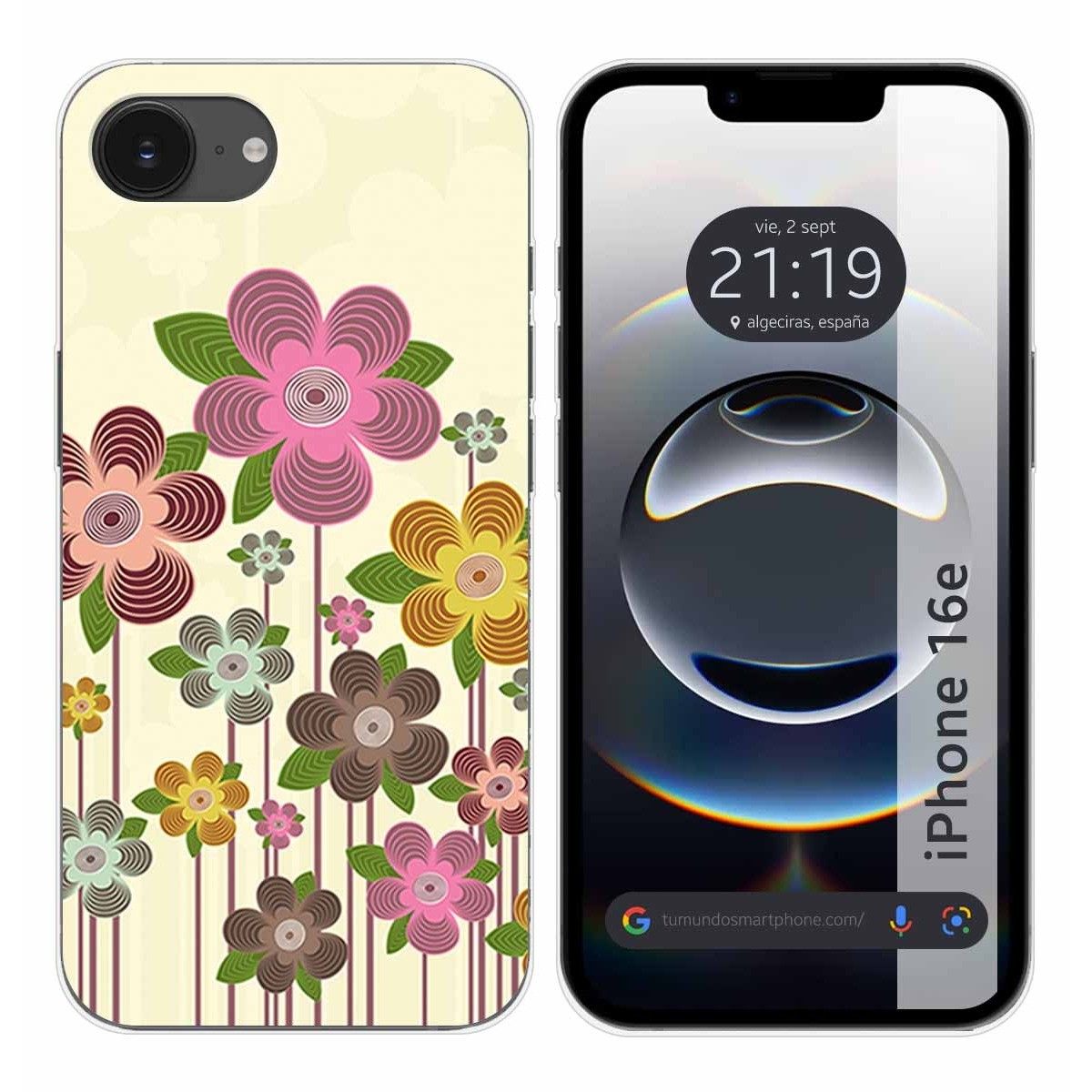 Funda Silicona para iPhone 16e (6.1) diseño Primavera En Flor Dibujos