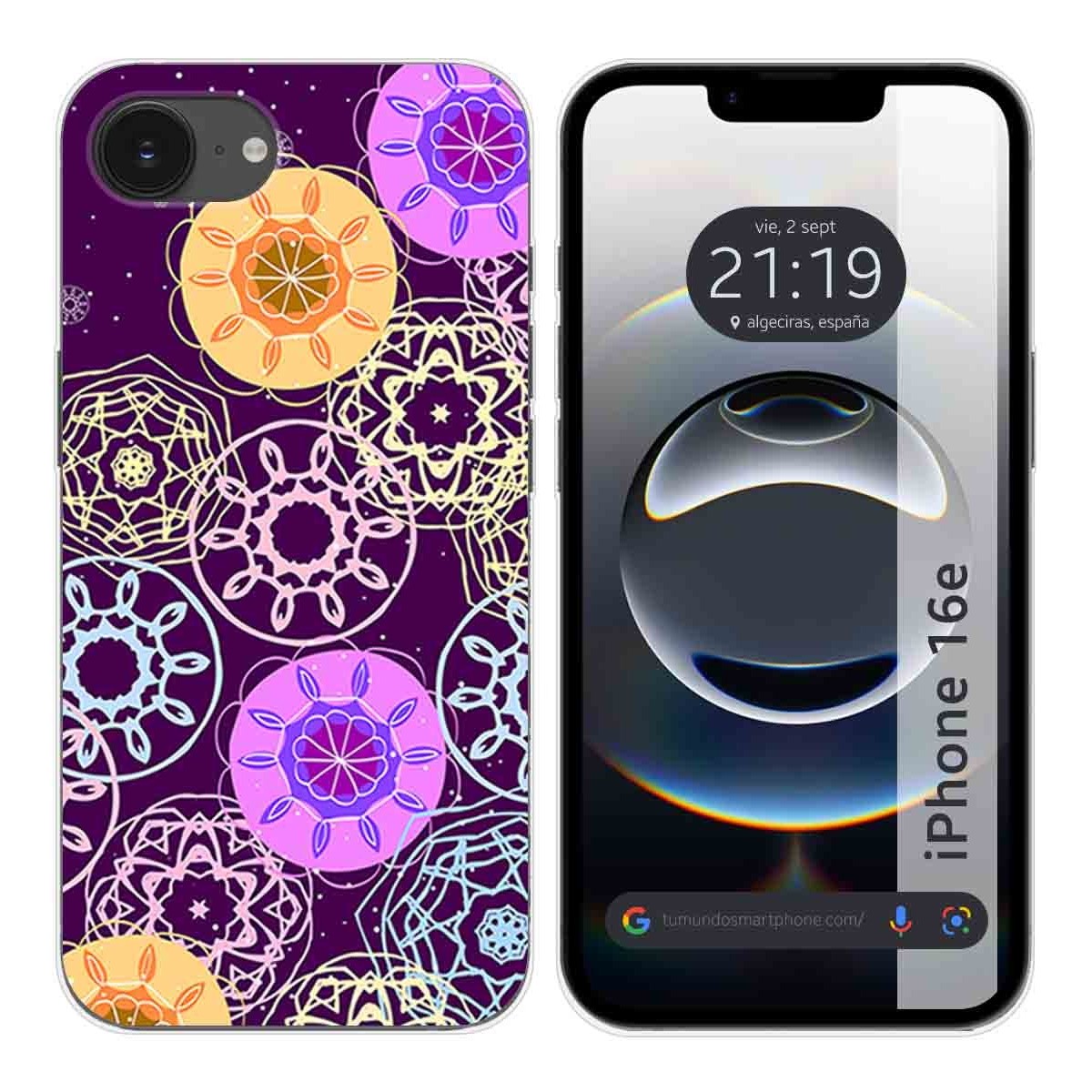 Funda Silicona para iPhone 16e (6.1) diseño Radial Dibujos