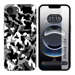 Funda Silicona para iPhone 16e (6.1) diseño Snow Camuflaje Dibujos