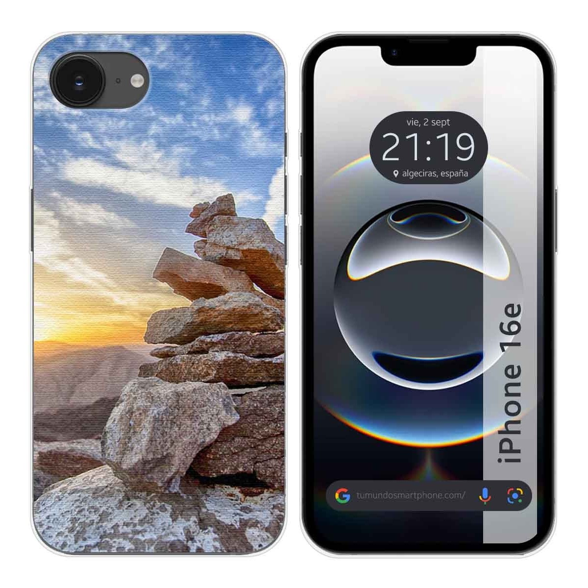 Funda Silicona para iPhone 16e (6.1) diseño Sunset Dibujos