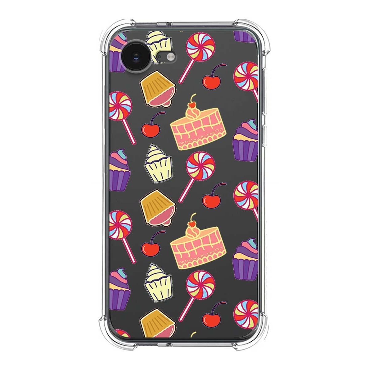 Funda Silicona Antigolpes para iPhone 16e (6.1) diseño Dulces 01 Dibujos