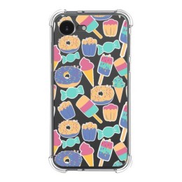 Funda Silicona Antigolpes para iPhone 16e (6.1) diseño Dulces 02 Dibujos