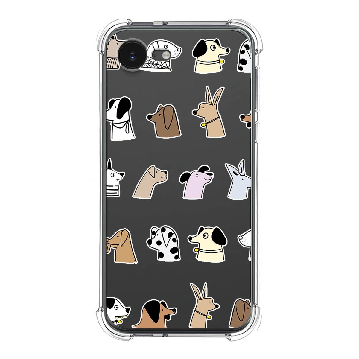 Funda Silicona Antigolpes para iPhone 16e (6.1) diseño Perros Dibujos