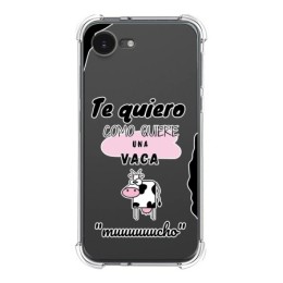 Funda Silicona Antigolpes para iPhone 16e (6.1) diseño Vaca Dibujos