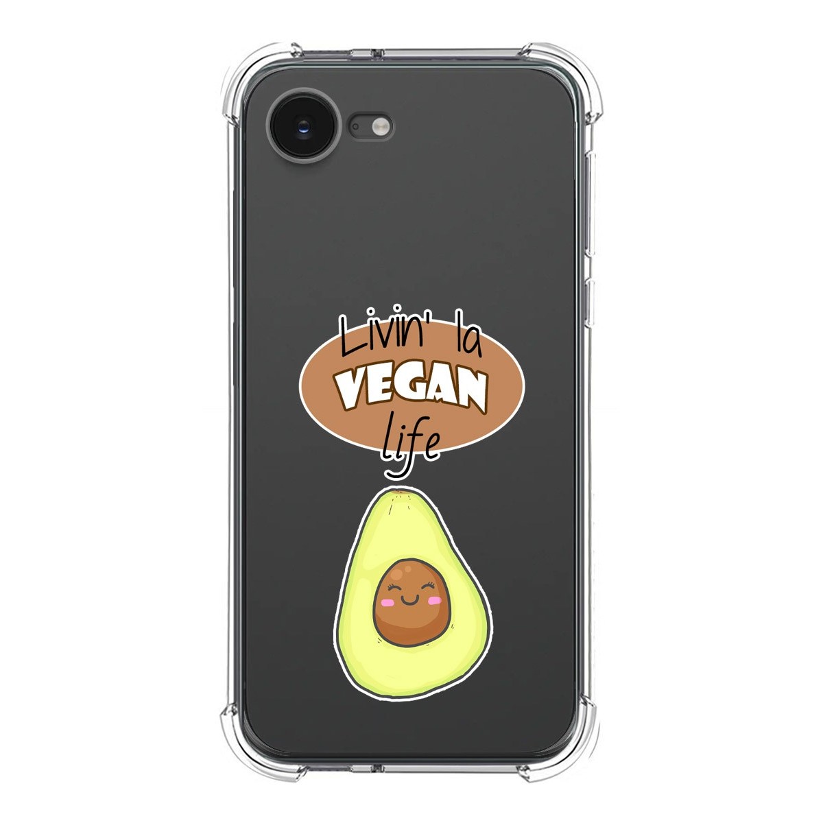 Funda Silicona Antigolpes para iPhone 16e (6.1) diseño Vegan Life Dibujos