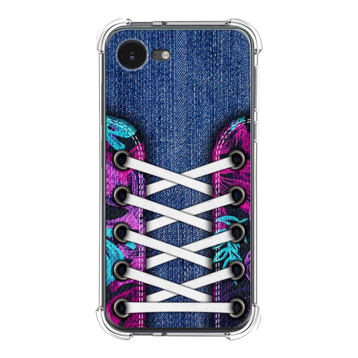 Funda Silicona Antigolpes para iPhone 16e (6.1) diseño Zapatillas 06 Dibujos