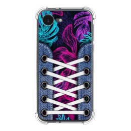 Funda Silicona Antigolpes para iPhone 16e (6.1) diseño Zapatillas 07 Dibujos
