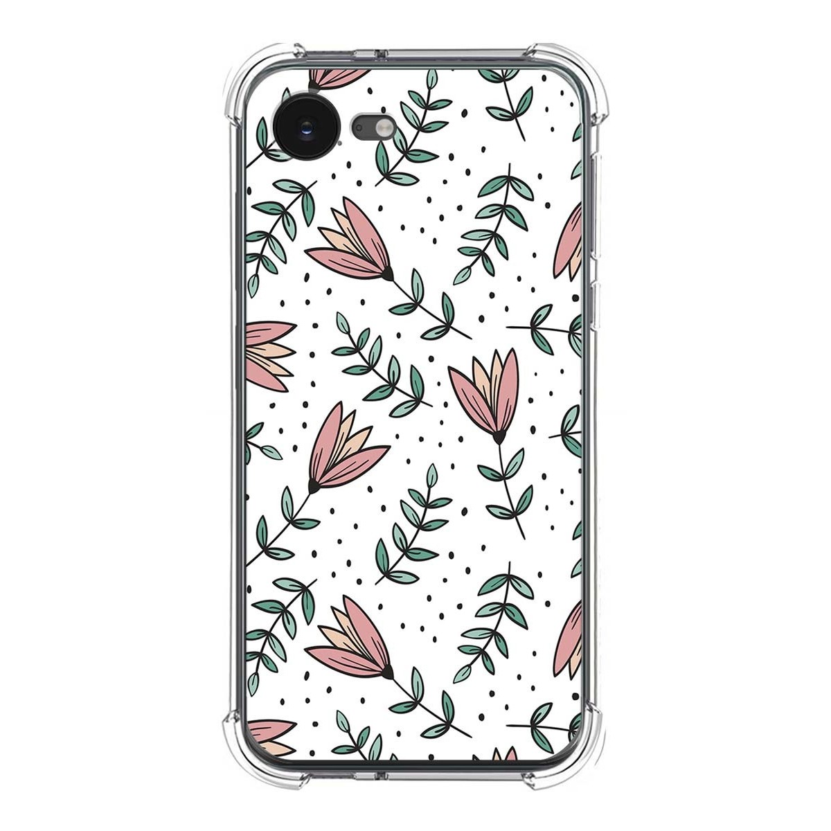 Funda Silicona Antigolpes para iPhone 16e (6.1) diseño Flores 01 Dibujos