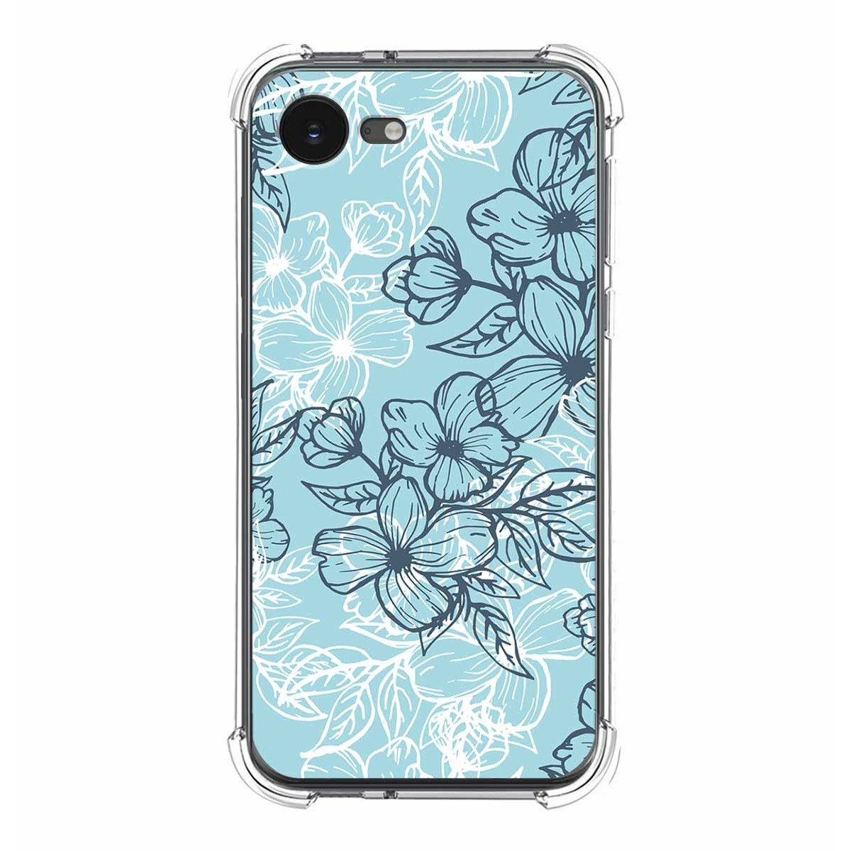 Funda Silicona Antigolpes para iPhone 16e (6.1) diseño Flores 03 Dibujos
