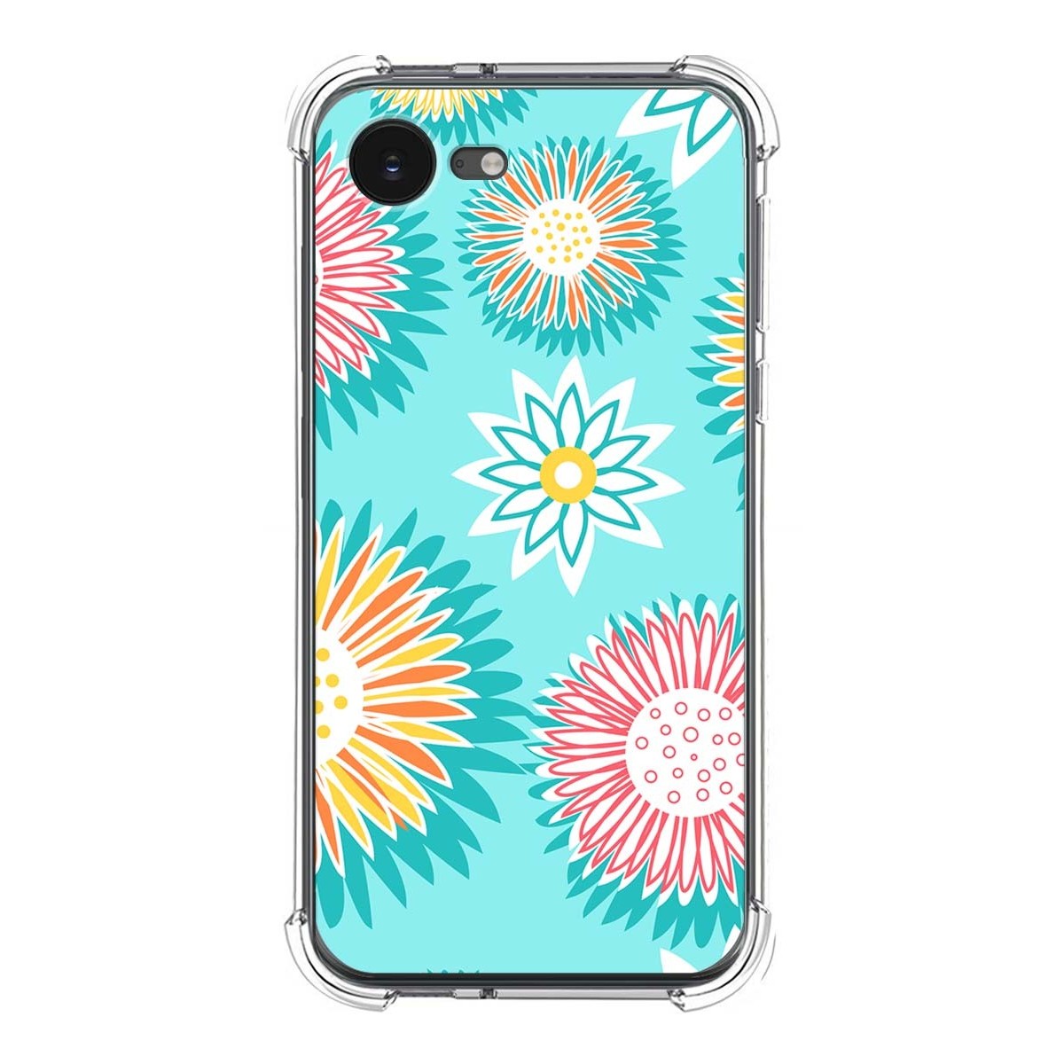 Funda Silicona Antigolpes para iPhone 16e (6.1) diseño Flores 05 Dibujos
