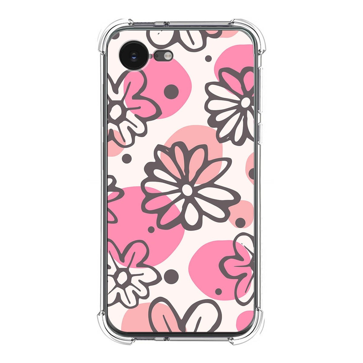 Funda Silicona Antigolpes para iPhone 16e (6.1) diseño Flores 09 Dibujos