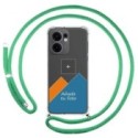 Personaliza tu Funda Colgante Transparente para Oppo Reno 13FS 4G / 13 FS 5G con Cordon Verde Agua Dibujo Personalizada