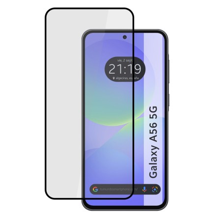 Protector Cristal Templado Completo 5D Full Glue Negro para Samsung Galaxy A56 5G Vidrio