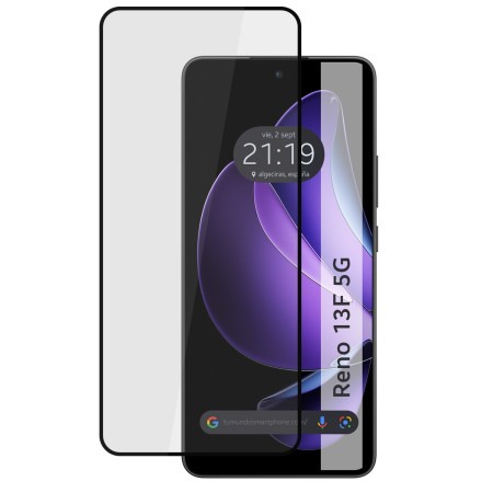 Protector Cristal Templado Completo 5D Full Glue Negro para Oppo Reno 13F 4G / 13 F 5G Vidrio