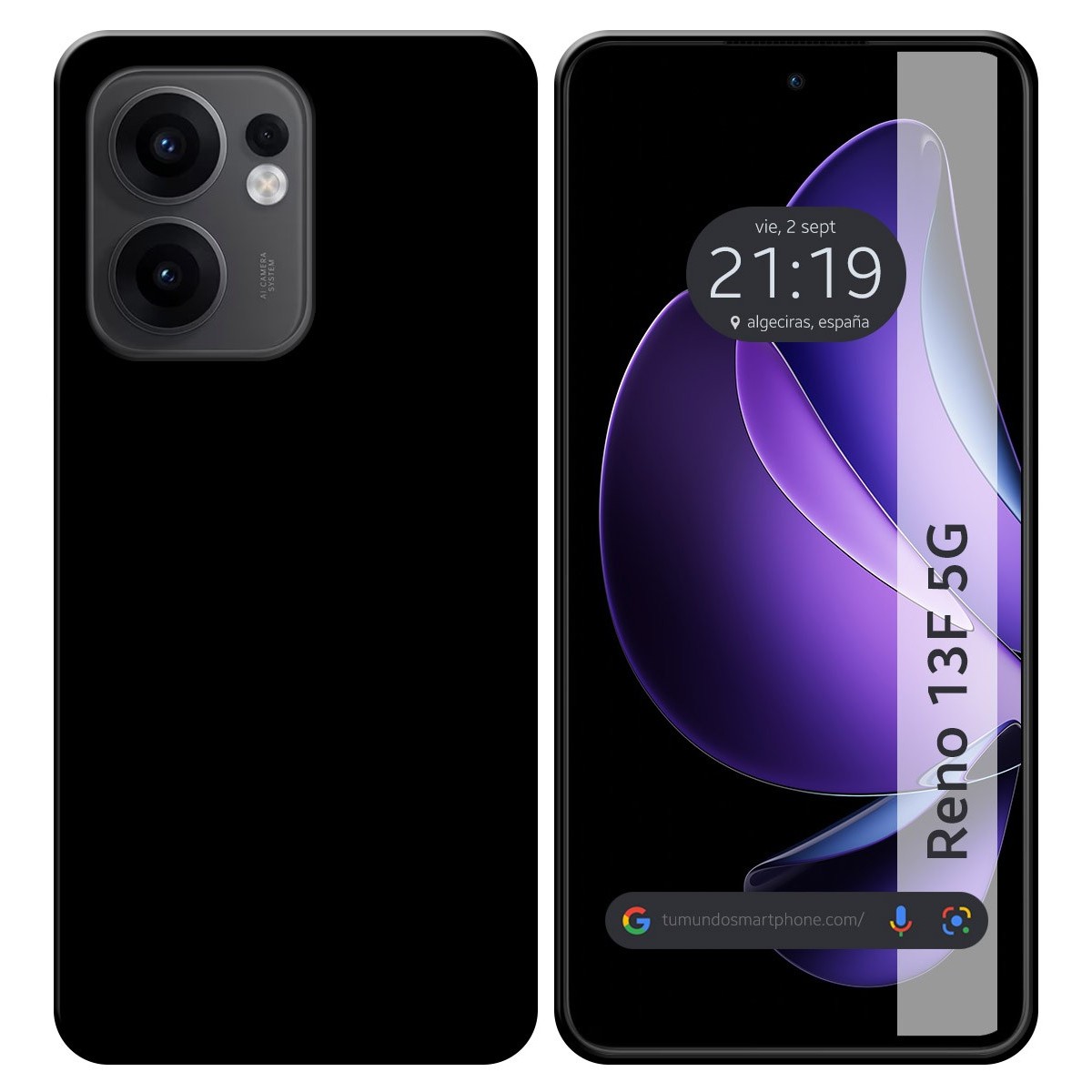 Funda Silicona Gel TPU Negra para Oppo Reno 13F 4G / 13 F 5G