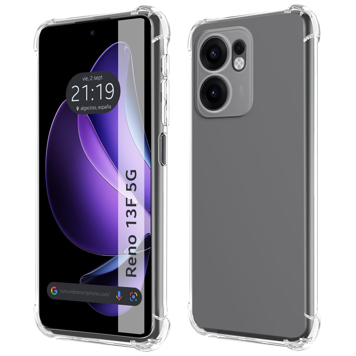 Funda Silicona Antigolpes Transparente para Oppo Reno 13F 4G / 13 F 5G