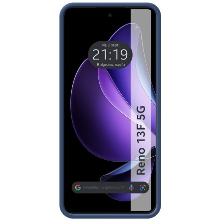 Funda Silicona Líquida Ultra Suave para Oppo Reno 13F 4G / 13 F 5G color Azul
