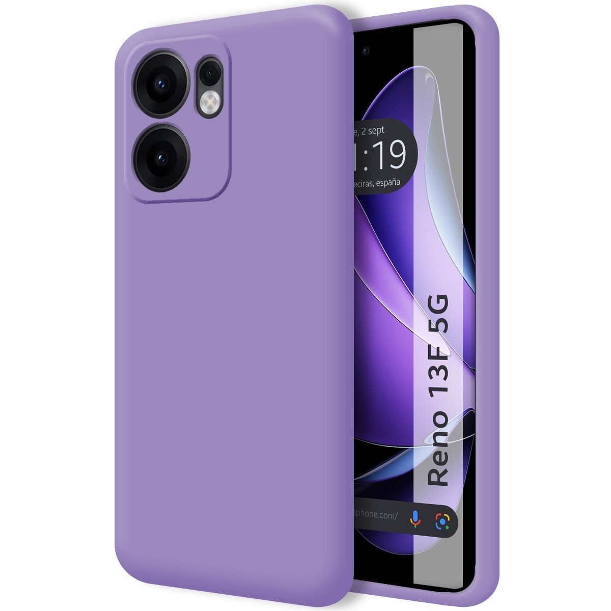 Funda Silicona Líquida Ultra Suave para Oppo Reno 13F 4G / 13 F 5G color Morada