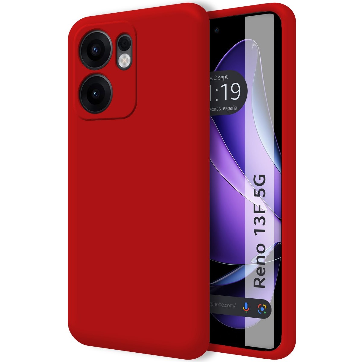 Funda Silicona Líquida Ultra Suave para Oppo Reno 13F 4G / 13 F 5G color Roja