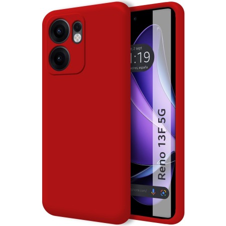Funda Silicona Líquida Ultra Suave para Oppo Reno 13F 4G / 13 F 5G color Roja