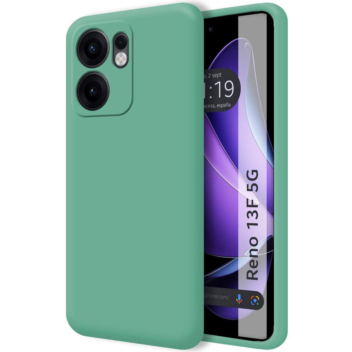 Funda Silicona Líquida Ultra Suave para Oppo Reno 13F 4G / 13 F 5G color Verde