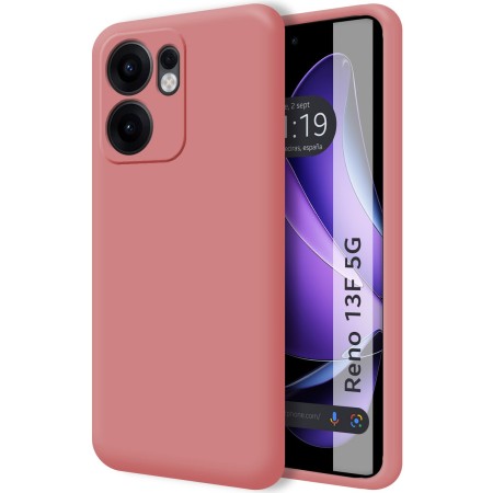 Funda Silicona Líquida Ultra Suave para Oppo Reno 13F 4G / 13 F 5G color Rosa