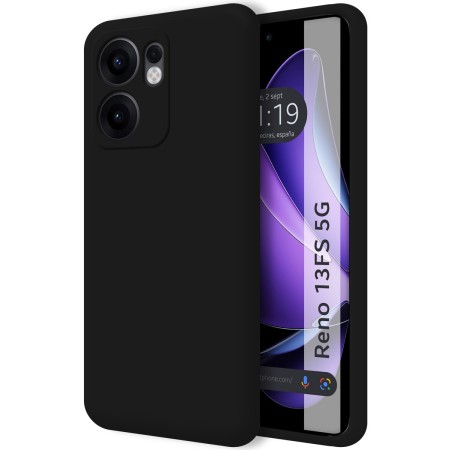 Funda Silicona Líquida Ultra Suave para Oppo Reno 13FS 4G / 13 FS 5G color Negra