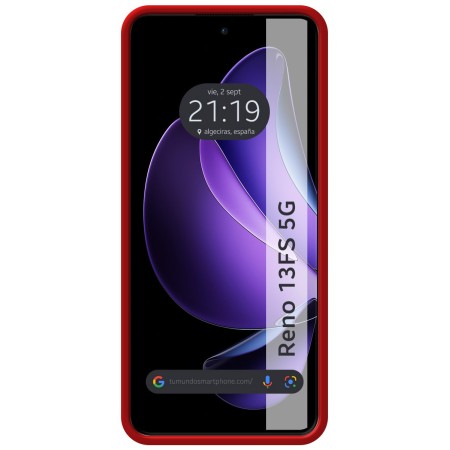 Funda Silicona Líquida Ultra Suave para Oppo Reno 13FS 4G / 13 FS 5G color Roja