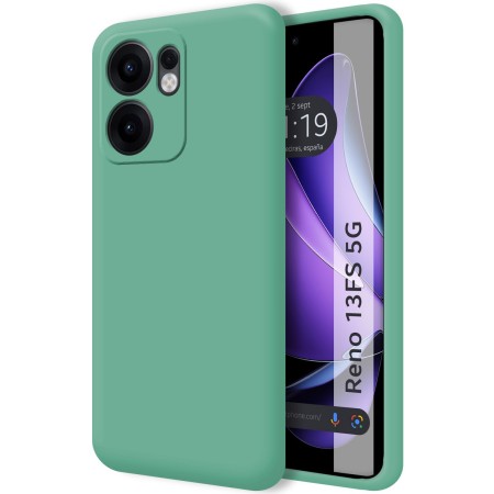 Funda Silicona Líquida Ultra Suave para Oppo Reno 13FS 4G / 13 FS 5G color Verde
