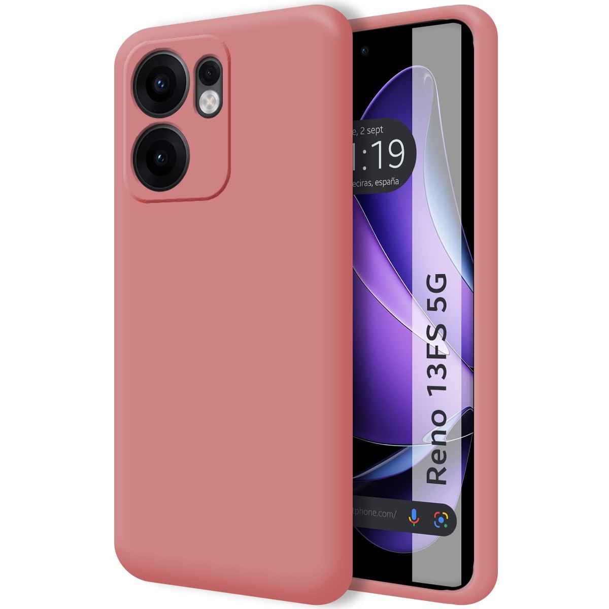 Funda Silicona Líquida Ultra Suave para Oppo Reno 13FS 4G / 13 FS 5G color Rosa