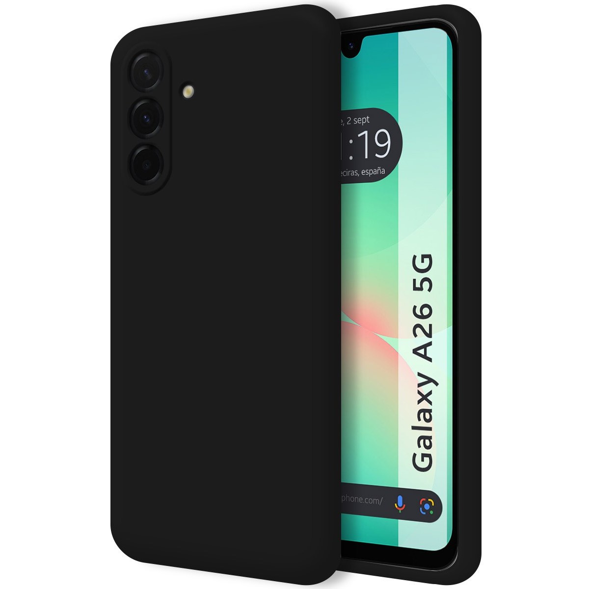 Funda Silicona Líquida Ultra Suave para Samsung Galaxy A26 5G color Negra