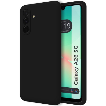 Funda Silicona Líquida Ultra Suave para Samsung Galaxy A26 5G color Negra