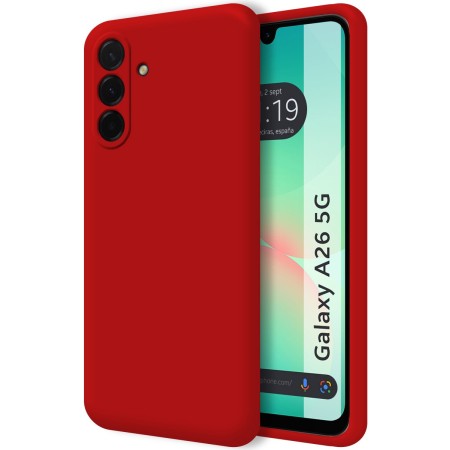 Funda Silicona Líquida Ultra Suave para Samsung Galaxy A26 5G color Roja