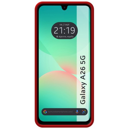 Funda Silicona Líquida Ultra Suave para Samsung Galaxy A26 5G color Roja