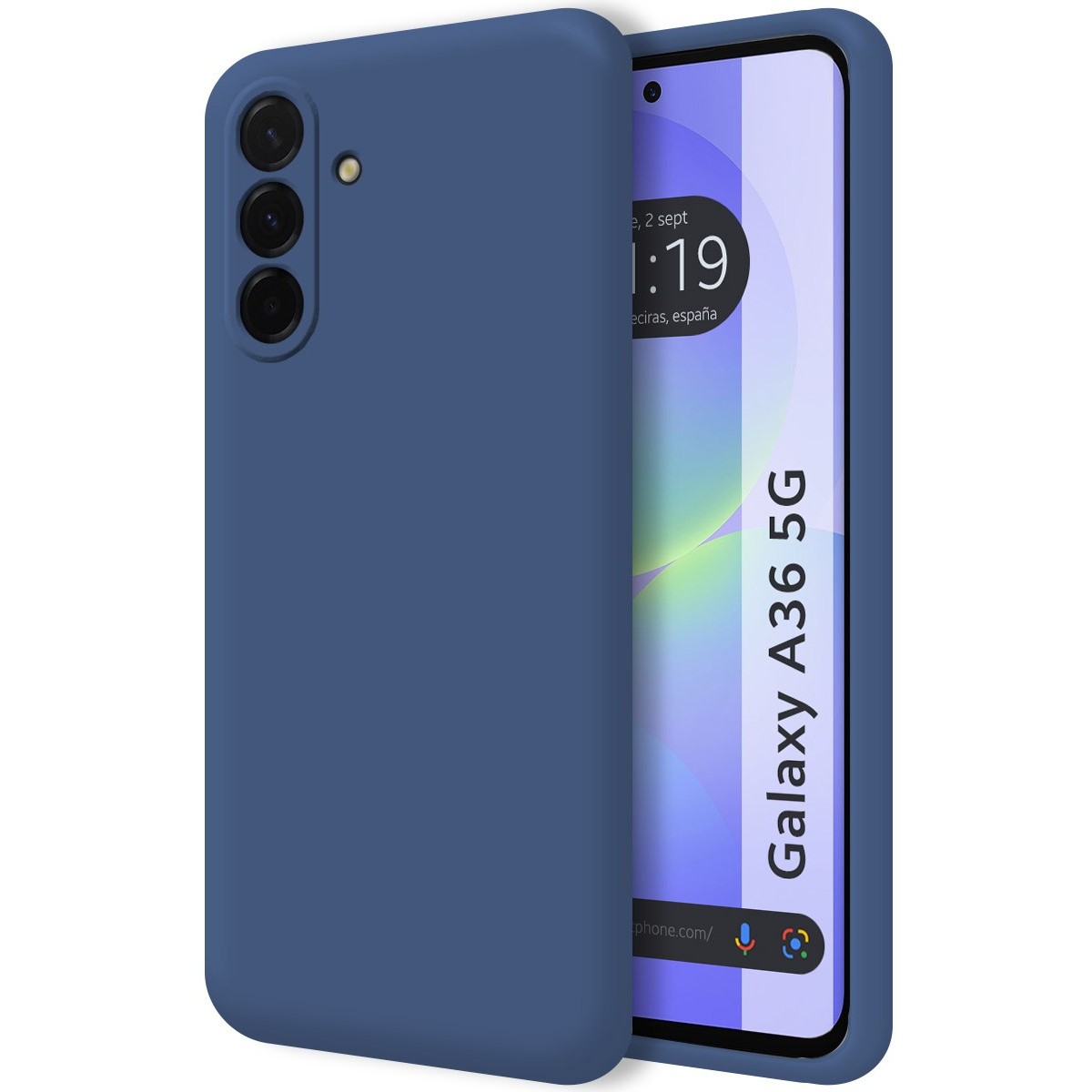 Funda Silicona Líquida Ultra Suave para Samsung Galaxy A36 5G color Azul