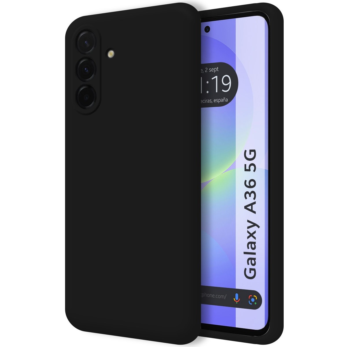 Funda Silicona Líquida Ultra Suave para Samsung Galaxy A36 5G color Negra