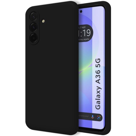 Funda Silicona Líquida Ultra Suave para Samsung Galaxy A36 5G color Negra
